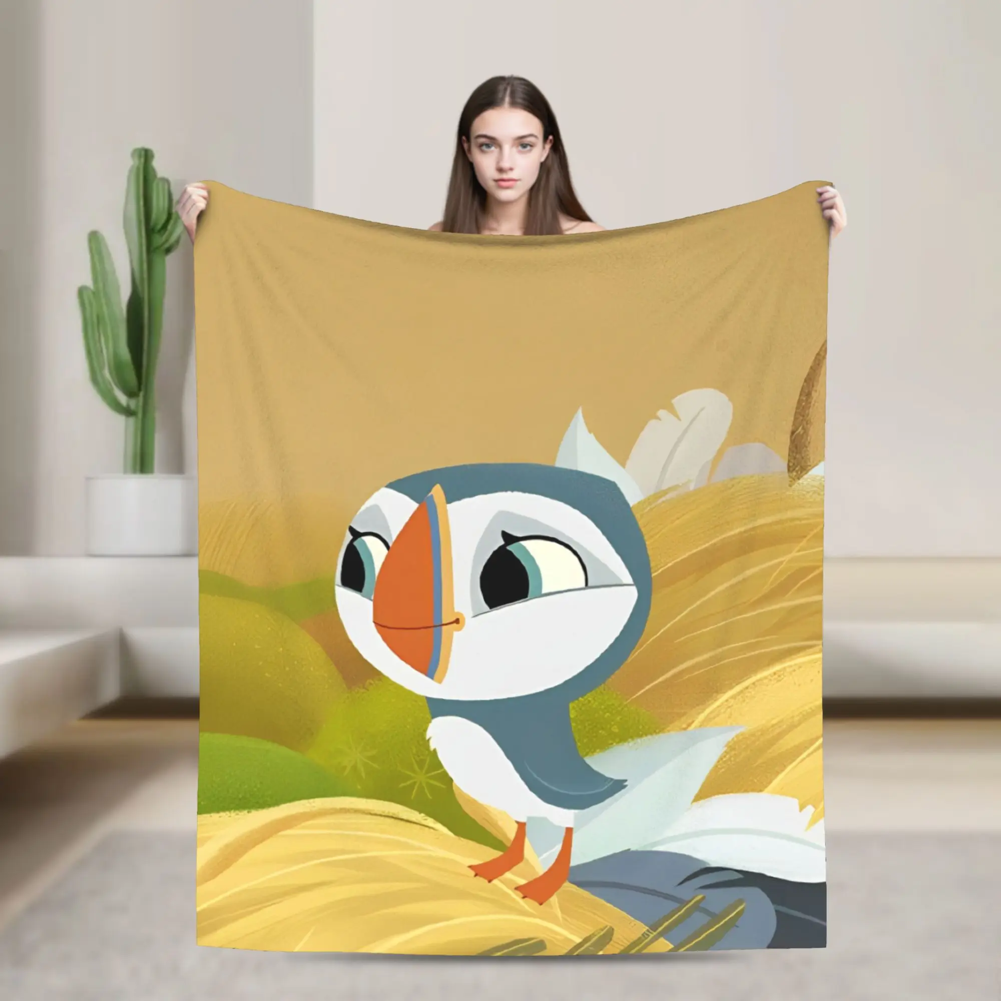 Puffins Rock Blanket Flannel Decoration Oona   Multifunction Ultra-Soft Throw Blanket for Bed Couch Quilt