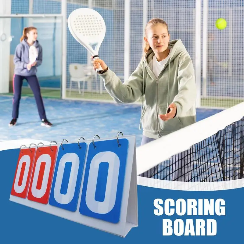 Scoreboard Flipper Table Top Scoreboard Waterproof 4-Digital Portable Multi Sports Table Top Score Flipper Keeper for Badminton