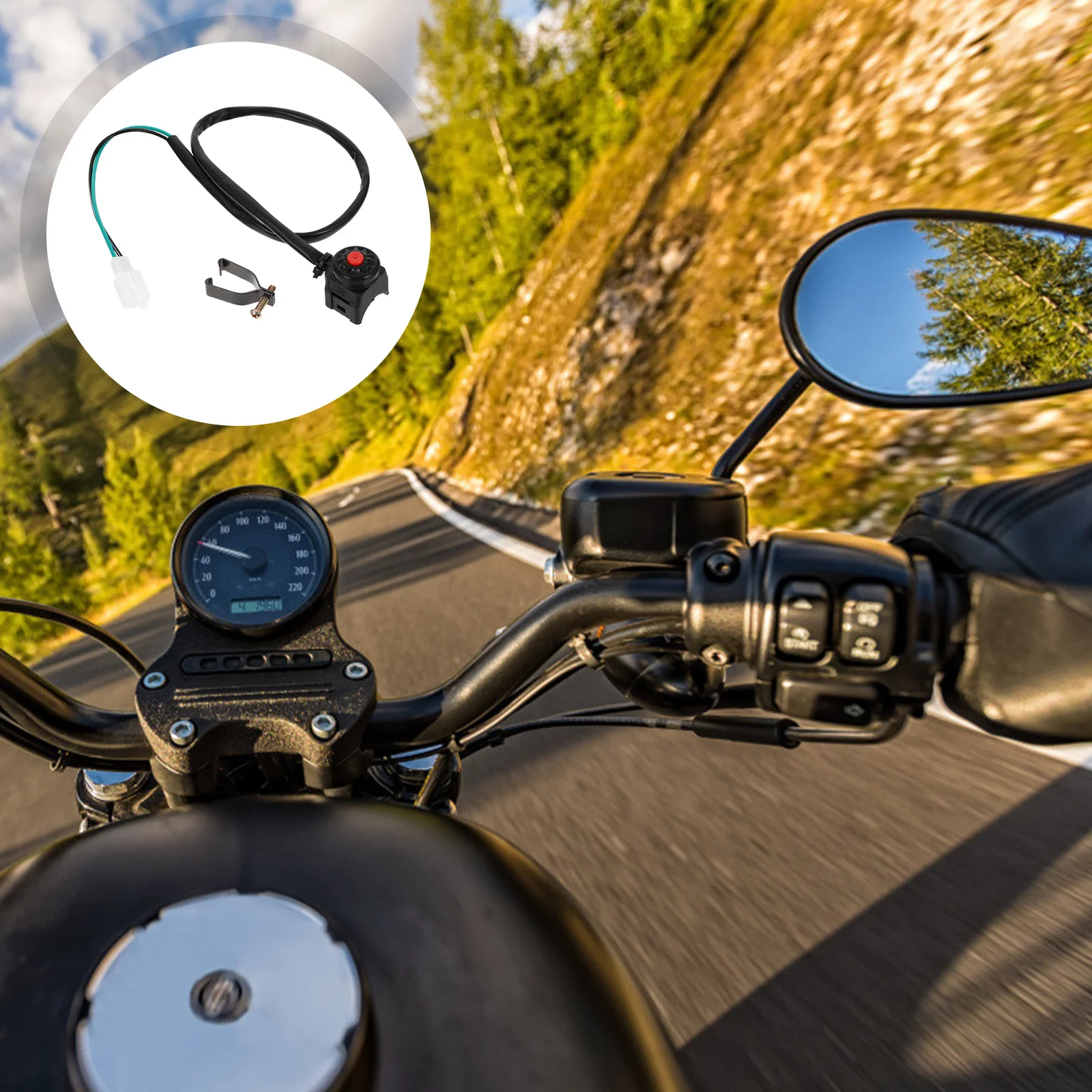 

2Pcs Motorcycle Horn Starter Switch High-Quality Plastic Handlebar Kill Stop Button for Motorbike Atv No Burrs Easy Disassembly