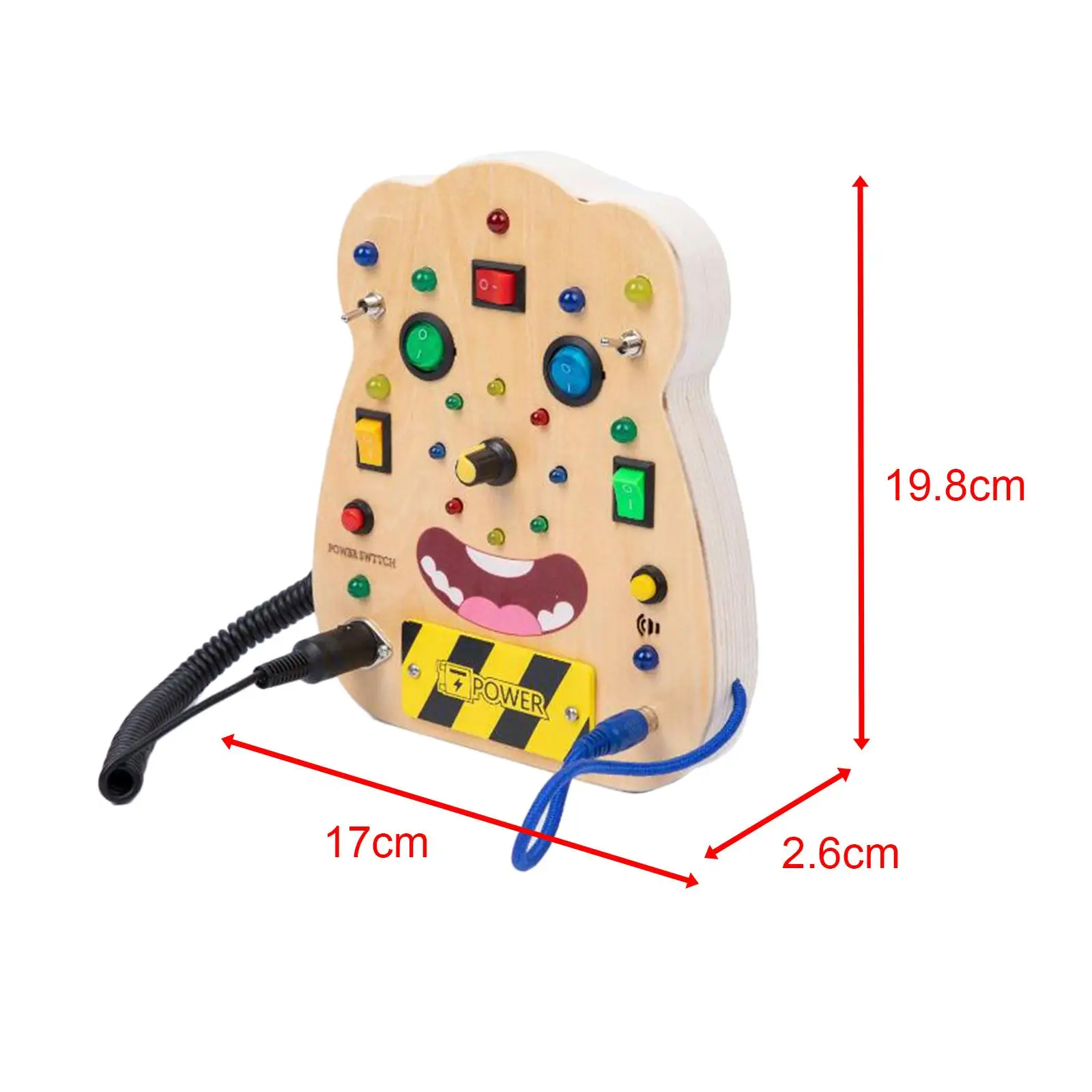 LED Montessori Busy Board Wooden Sensory Board Button Switch for Preschool