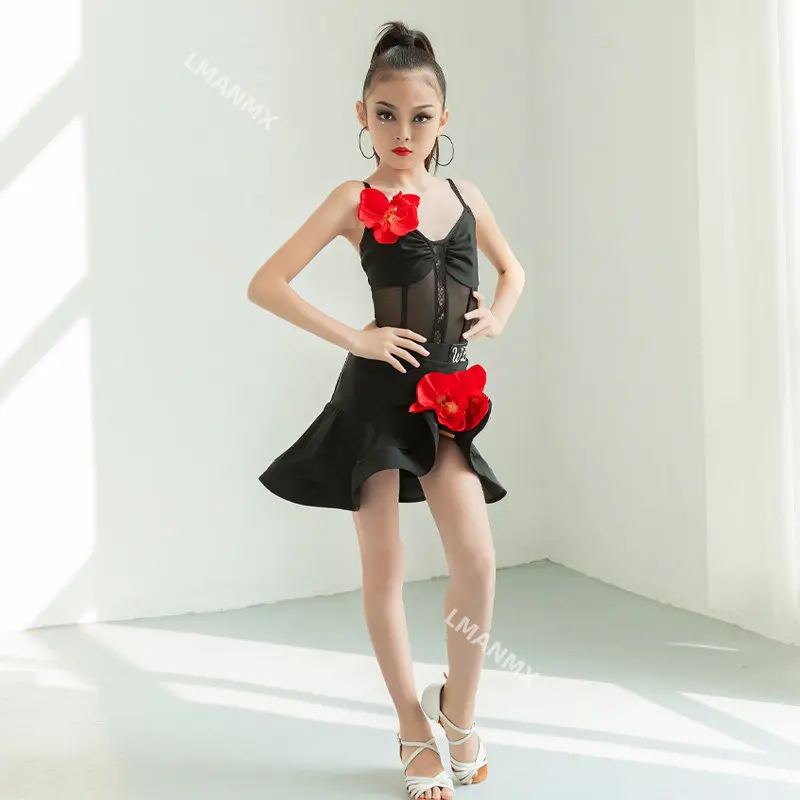 ชุดซัมเมอร์แคมิโซลแบบใหม่สำหรับเด็กผู้หญิง กระโปรงทรงก้างปลา ชุดฝึกซ้อม ชุดเต้นรำ ชุดแสดง