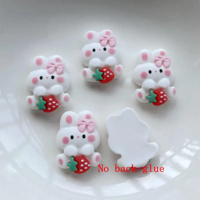 10 pieces of new mini cute white rabbit flat back resin clip DIY jewelry craft decorative accessories