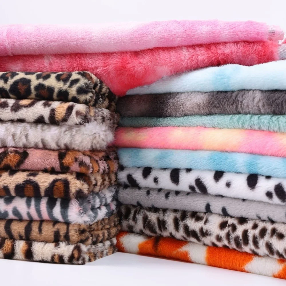 1/2/3 Yard Tie-Dye Jacquard Faux Fur Plush Sewing Fabric Soft Fluffy DIY Doll Scarf Coat Pillow Pet Bed Sew Material Home Decor - view 4