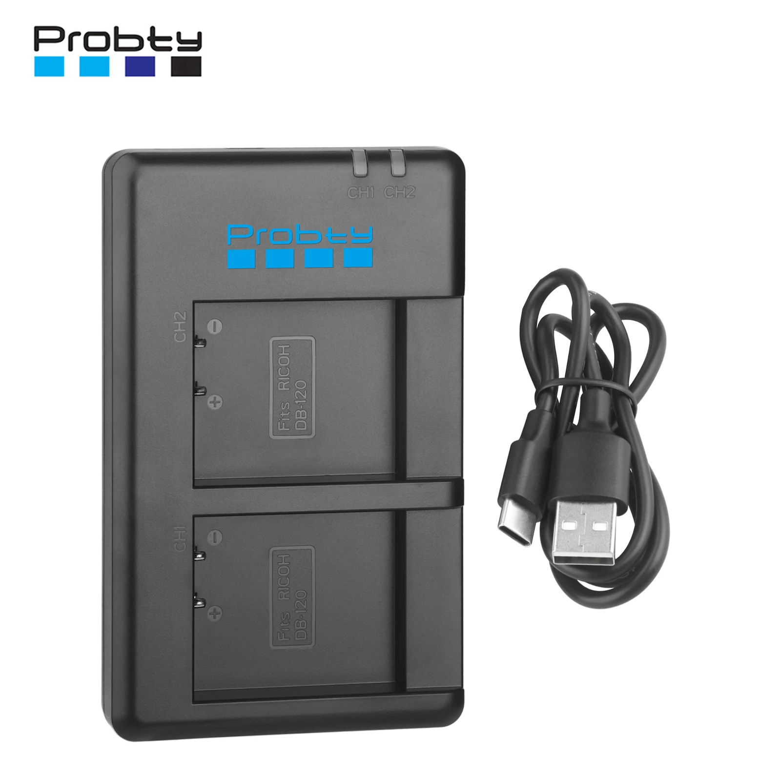 Carregador de bateria DB-120 USB-C com porta USB-C para Ricoh GR IV GRIV GR4 Carregador para GR 4 Acessórios para câmera digital