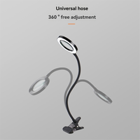 AB51 LED Magnifying Glass Desk Lamp 8X Magnification 3 Color Modes Adjustable Swivel Arm Lighted Clamp for Craft Repair Work