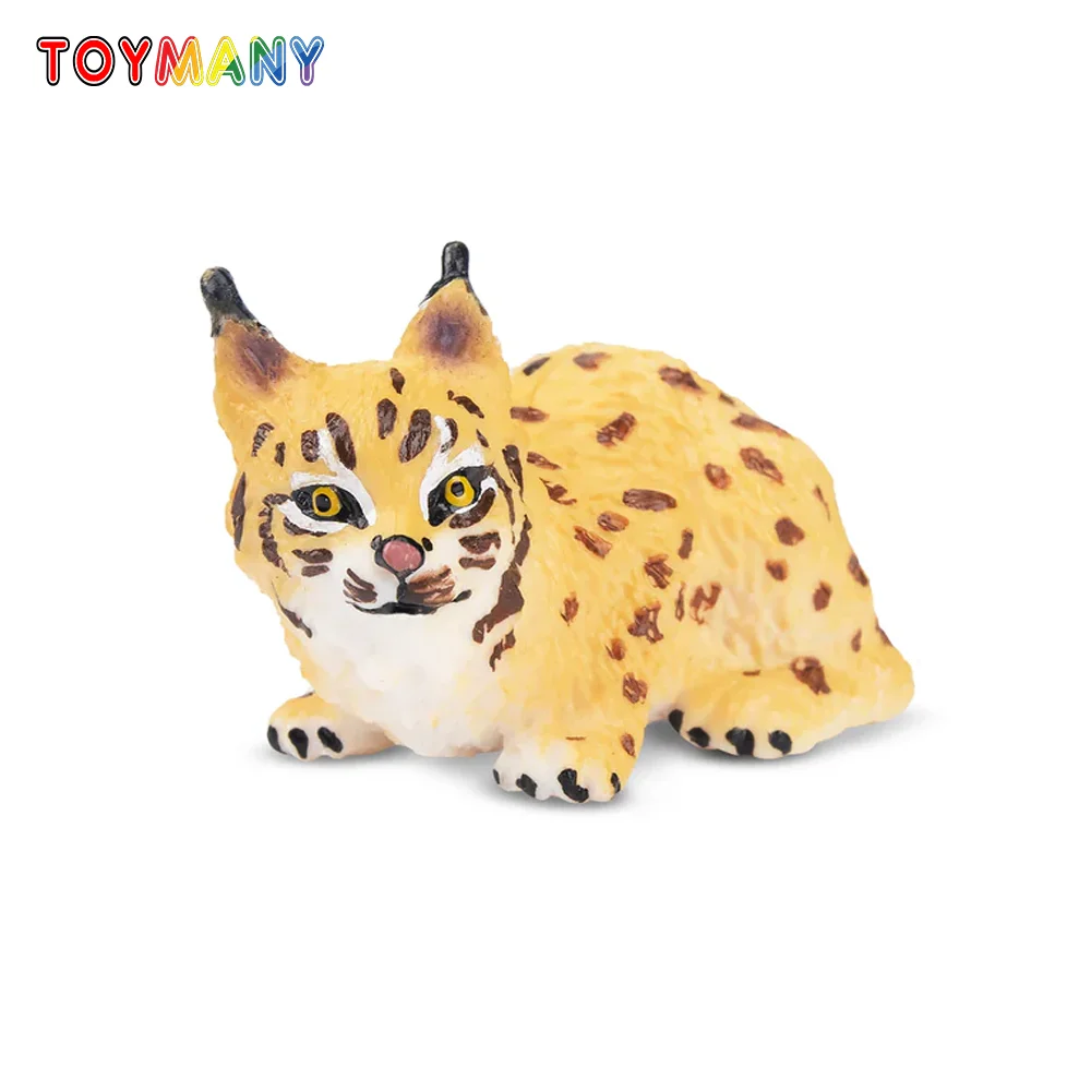 

Toymany Simulation Crouching Lynx Wildlife Animal Model Toy Mini Figures Dolls Action Figurines Toys Children Gift Cake Decora