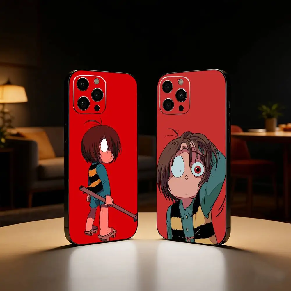 

Comics G-Gegege No Kitaro Phone Case For iPhone17,16,15,14,13,12 Plus,Max Soft Silicone Black Cover