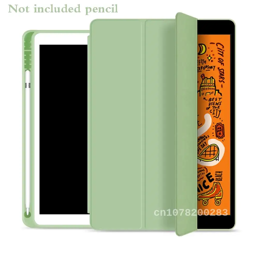 

Silicone Soft Back Slim Pu Smart Cover With Pencil Holder case For iPad 9.7 2017 2018 Auto Sleep wake for model A1822 A1954