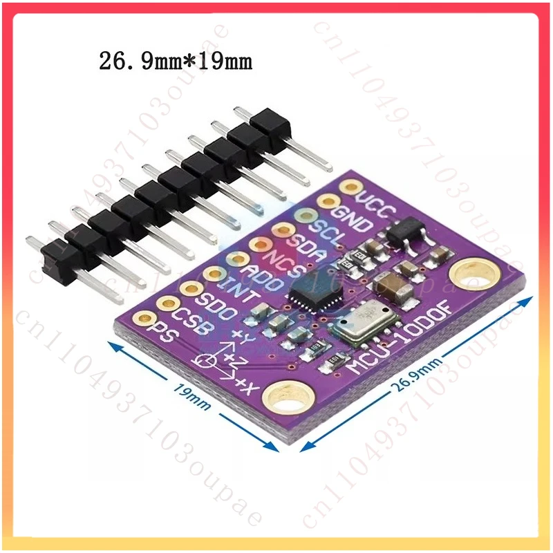 for MCU-117 MPU9250/MS5611 High Precision 9-Axis 10DOF Attitude Module for SPI/IIC Communication