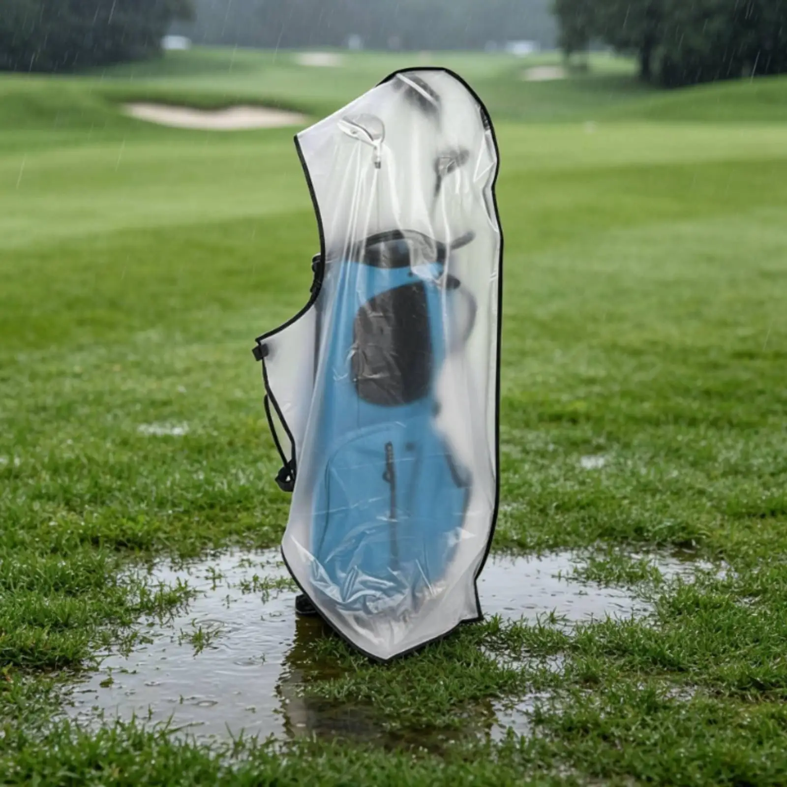 Golf Equipment Cover PVC Frosted Rain Shield Golf Bag Rain Cover Protective Case Lightweight for Outdoor Rounds