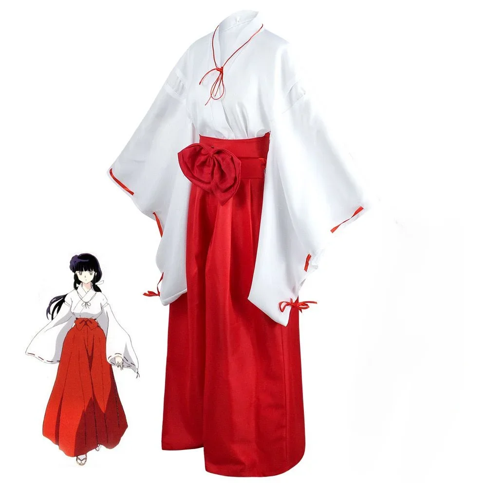 

Anime Complete Set Of Inuyasha Cosplay Costumes Kimono Anime Japanese Witch Costume Props