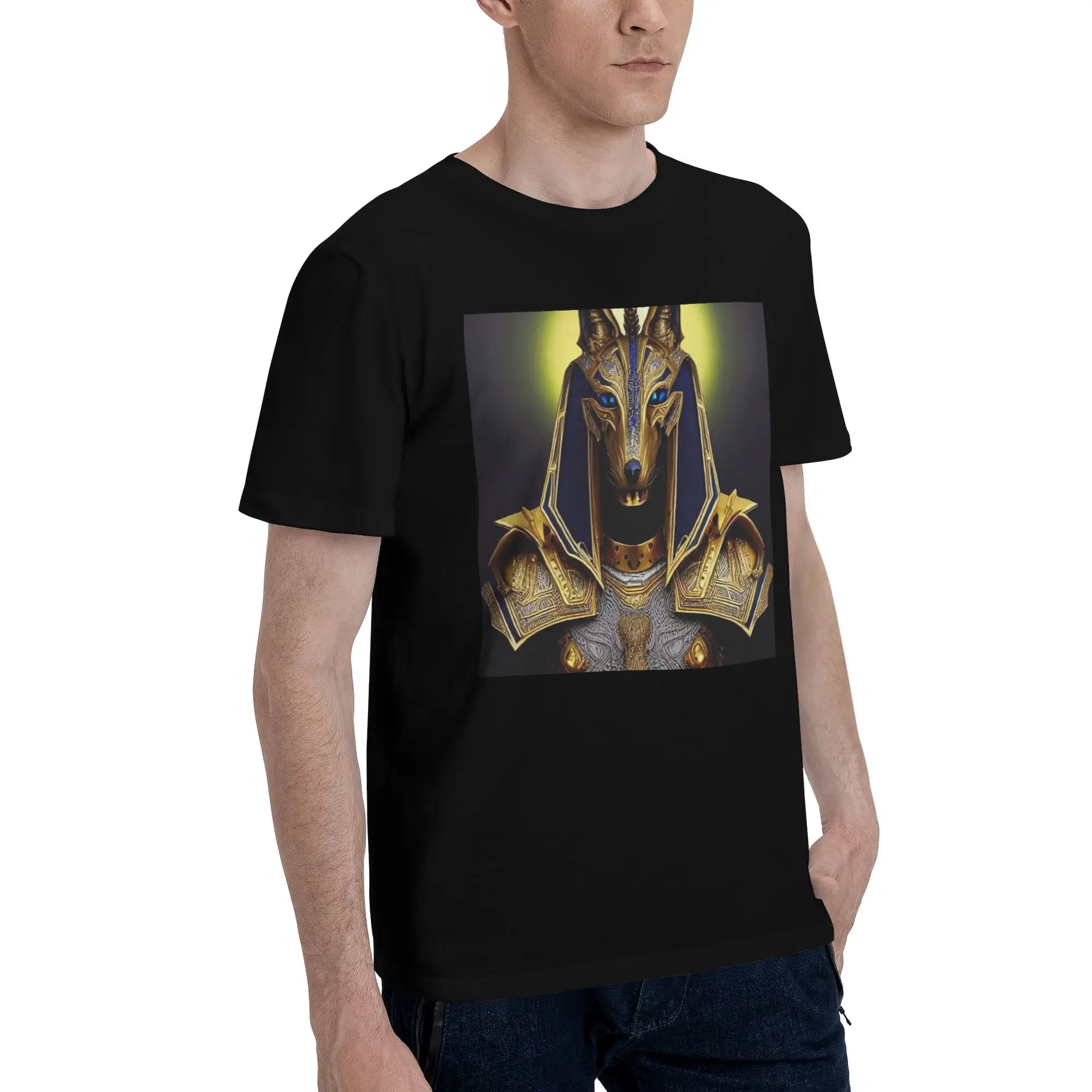 

Egyptian God Anubis Art (2) Men T-Shirt Plus Size T Shirts Men's Crew Neck Cotton Tees Short Summer Male