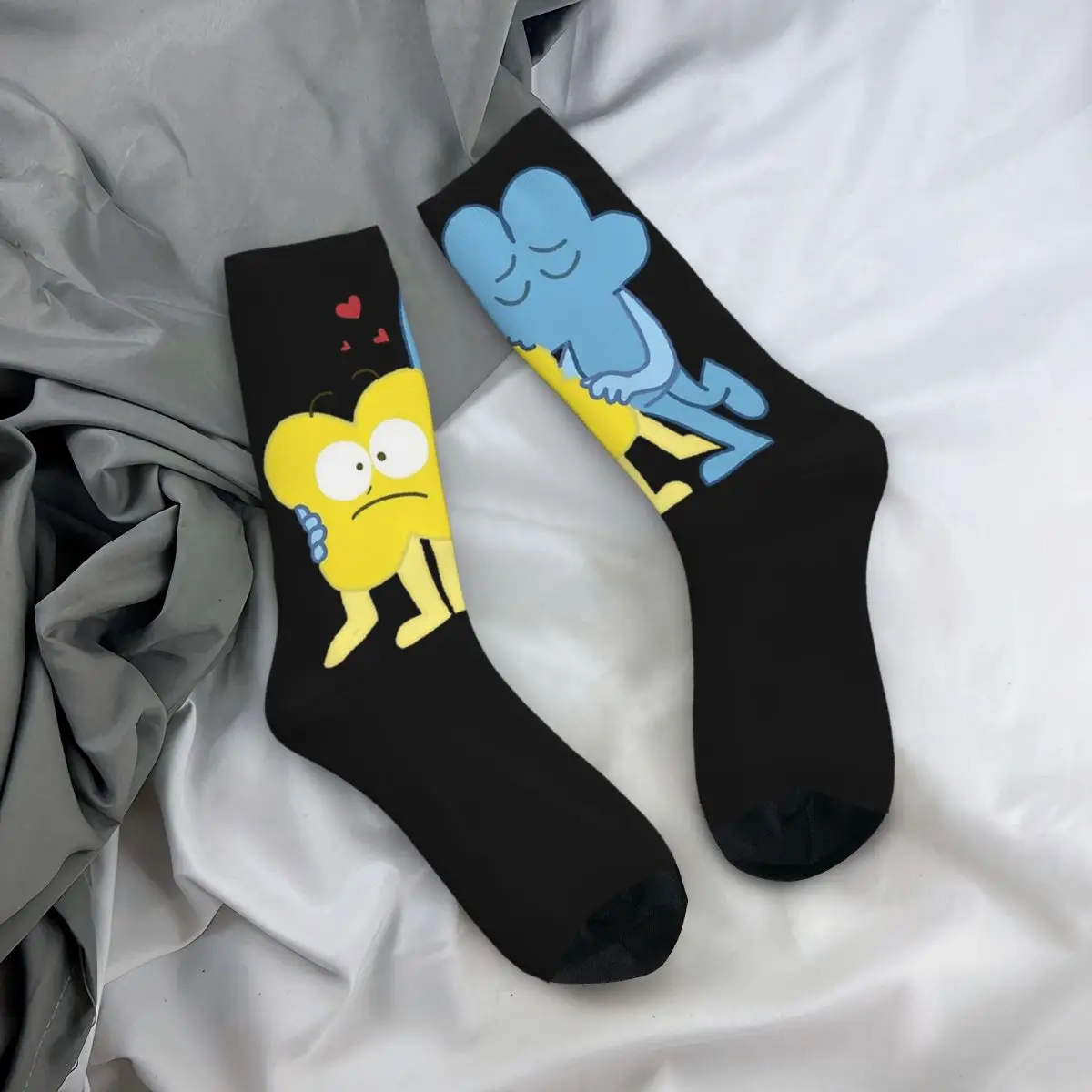 Happy Funny Men\'s Socks Smooch Retro Harajuku Battle for Dream Island BFDI 4 and X Hip HopSeamless Crew Crazy Sock Gift Printed