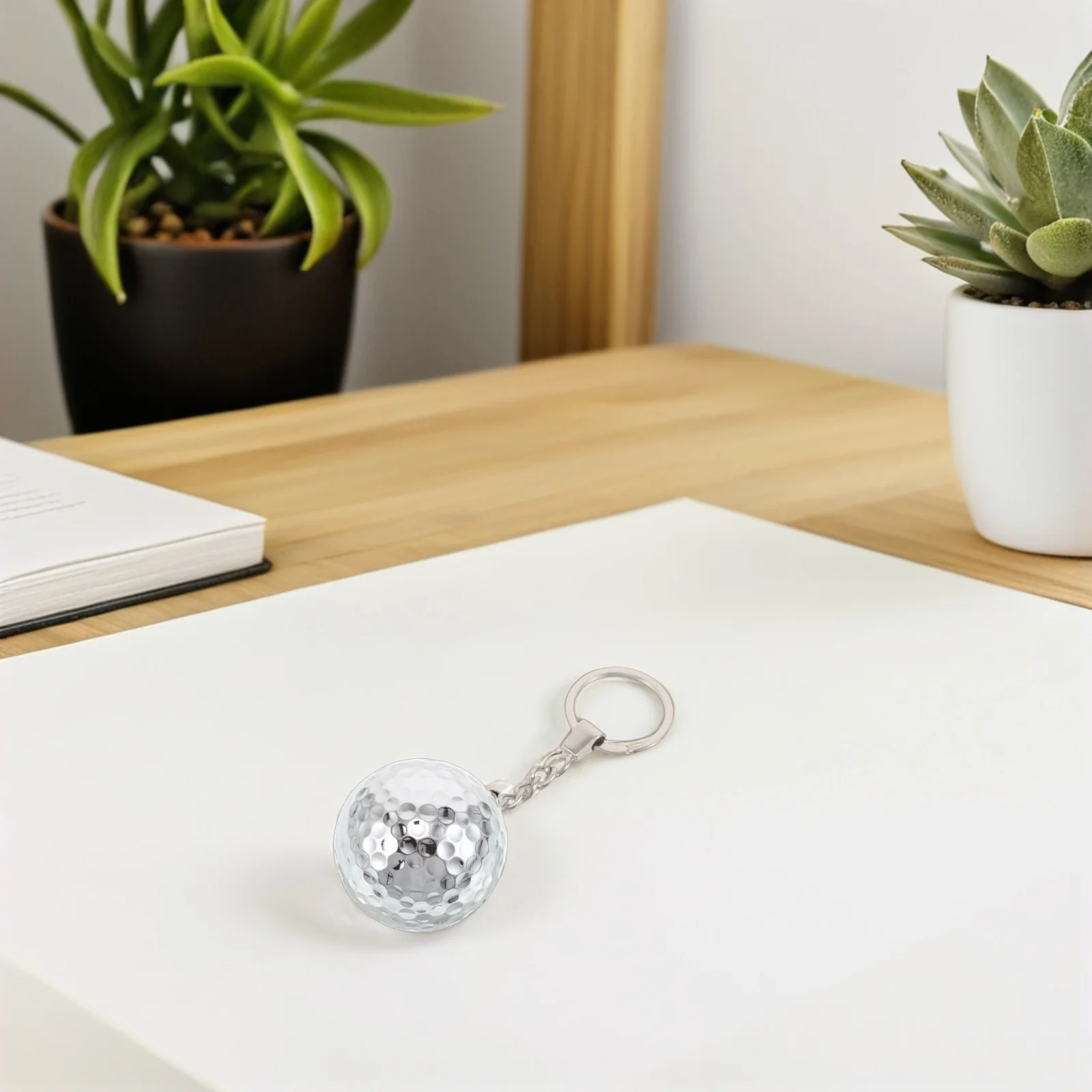 

3 Pcs Golf Gift Ball Metallic Balls Pendant Hanging Golfing Keychain Inner Rubber Sports Miss