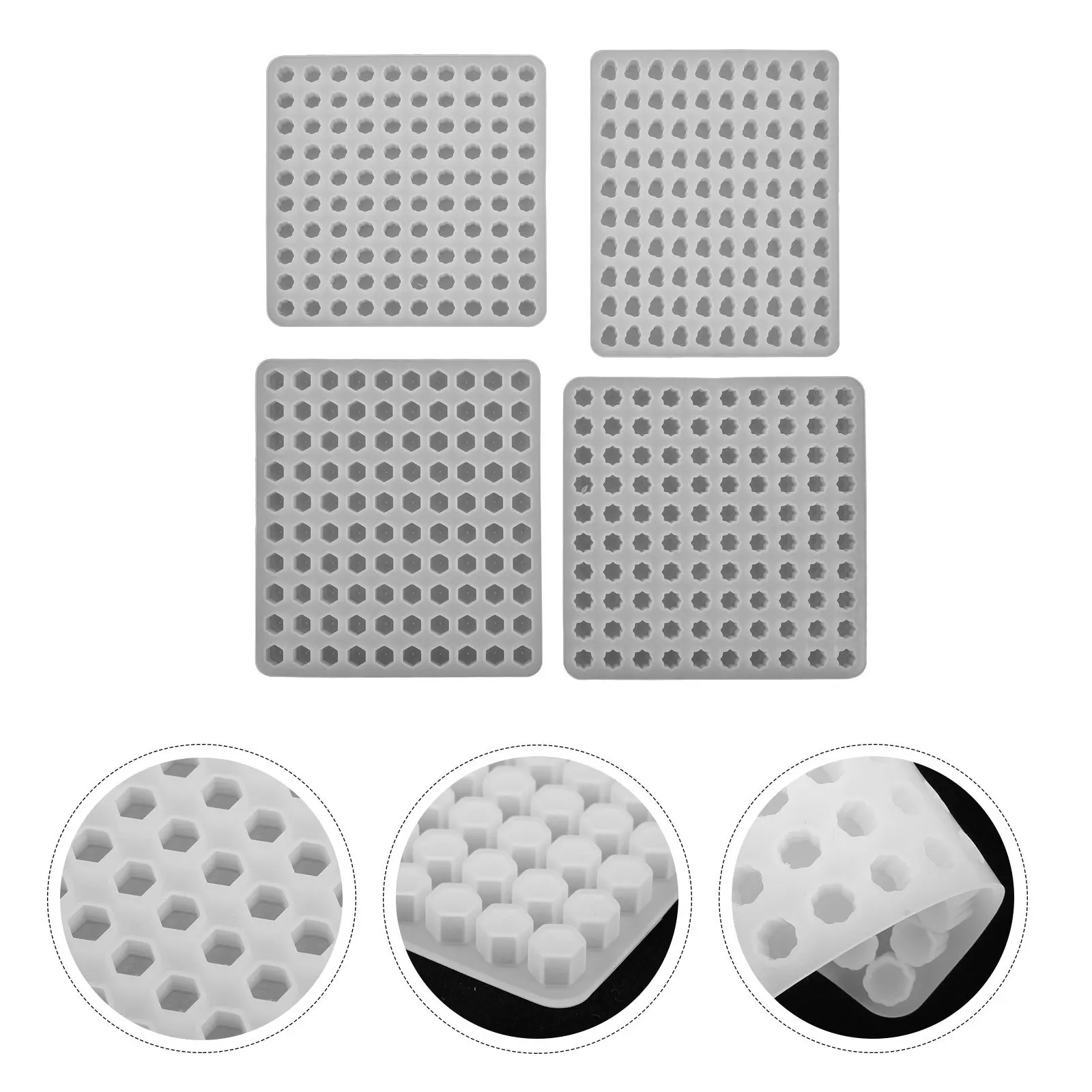 

4Pcs Wax Seal Stamp Bead Mold Creative DIY Craft Tools Reusable Easy to Demould Waxing Craft Molds Seal Stamp Wax