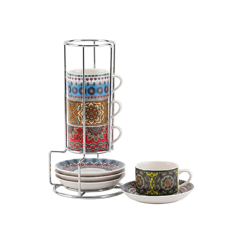 Stacked breakfast cup, coffee cup pattern water cup