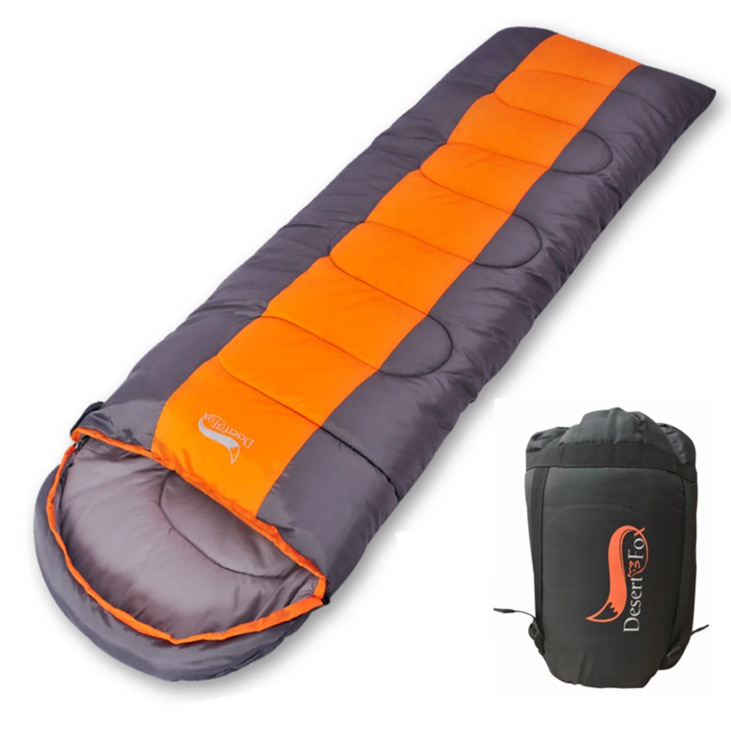 Desert&Fox Camping Sleeping Bag 220x85cm Envelope Waterproof Shell Lightweight Sleeping Bag Compression Sack for Hiking Travel