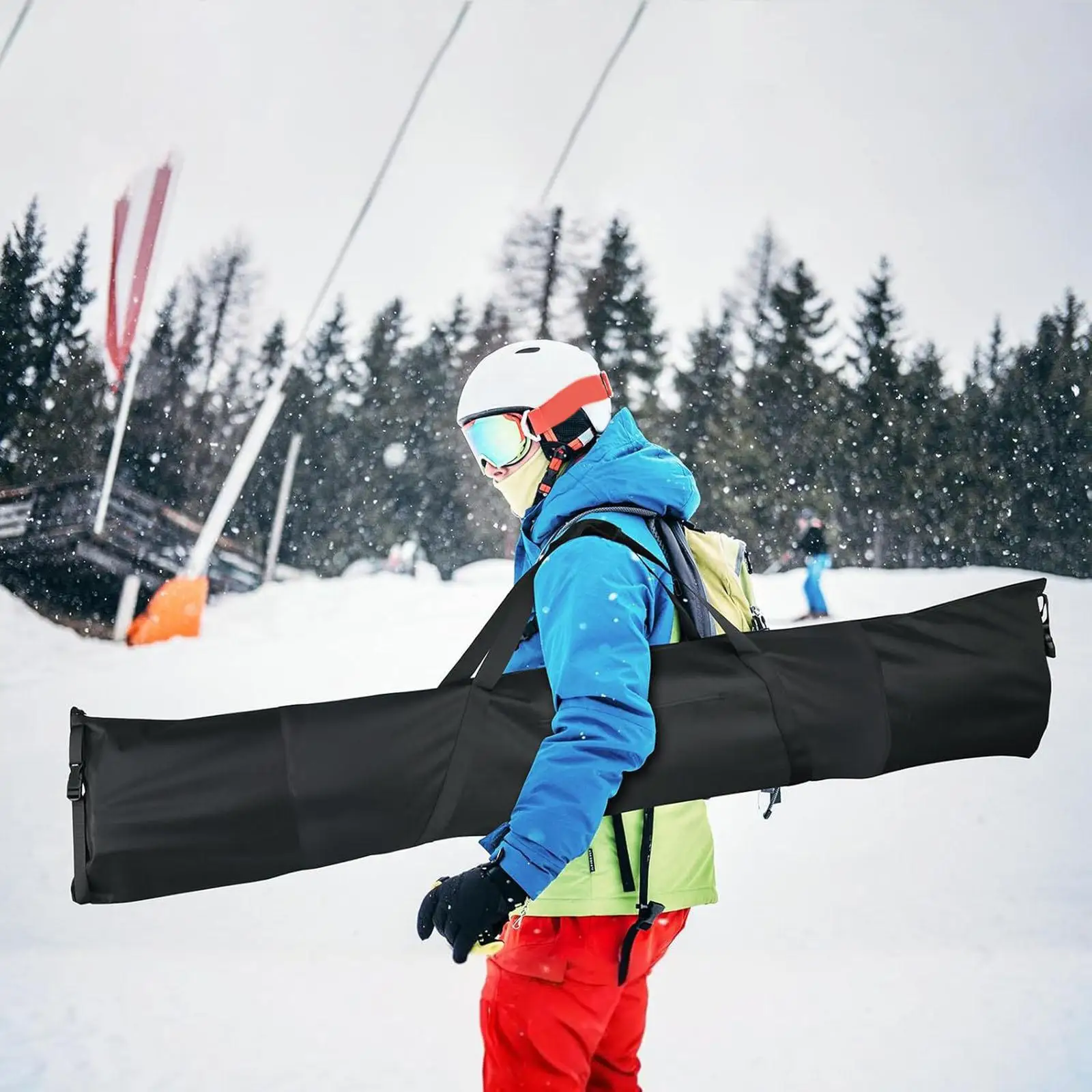 

Waterproof Ski Bag Adjustable Length Winter Sports Equipment for Air Travel and Outdoor Skiing Storage
