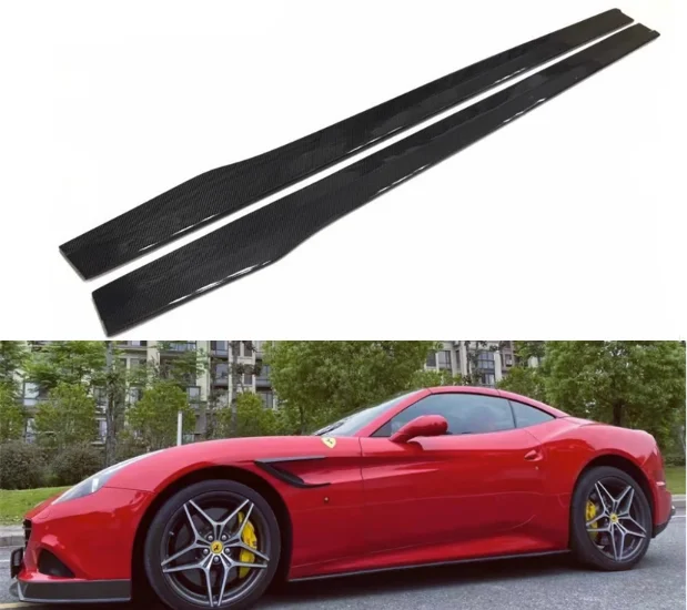 

For Ferrari California T 2015 2016 2017 Real Carbon Fiber Side Skirts Aprons Extension Lip Body Kits