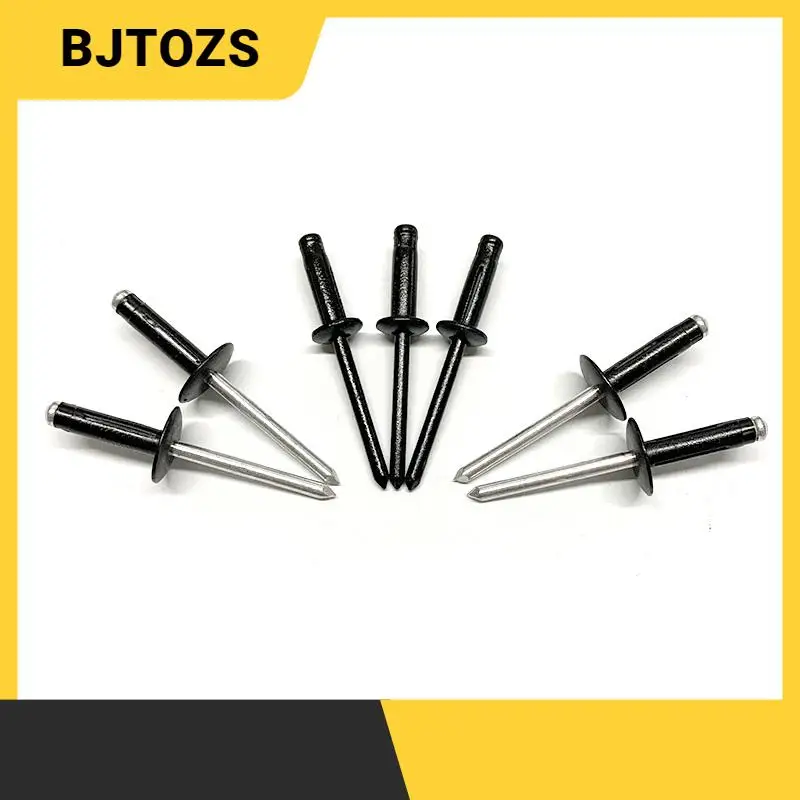 

50pc Folding Blind Rivet 4.0mm 4.8mm Full Black Half Black Dome Head Blind Rivets Steel Shank Mandrel Exhaust Rivets