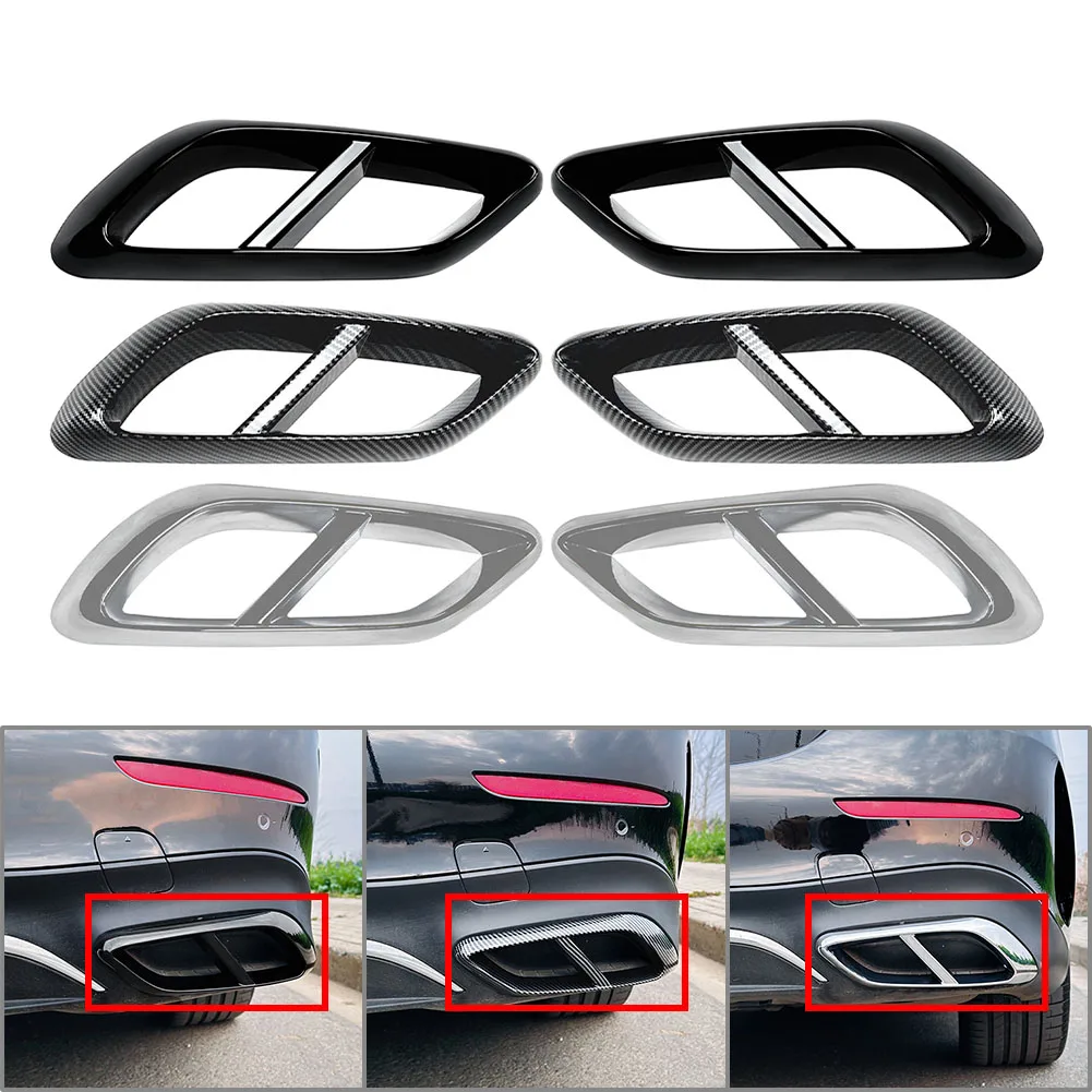 

2Pcs Car Rear Bumper Throat Exhaust Pipe Cover Trim For Mercedes Benz E Class W214 E260 E300AMG 2024+