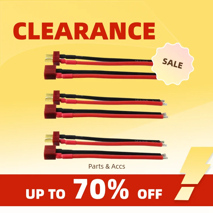 Złącze T Clearience Deans Ultra Pigtail, wtyk męski i żeński z miękkim silikonowym przewodem 10 cm 14 AWG do modeli RC, quadcopterów i akumulatorów Li