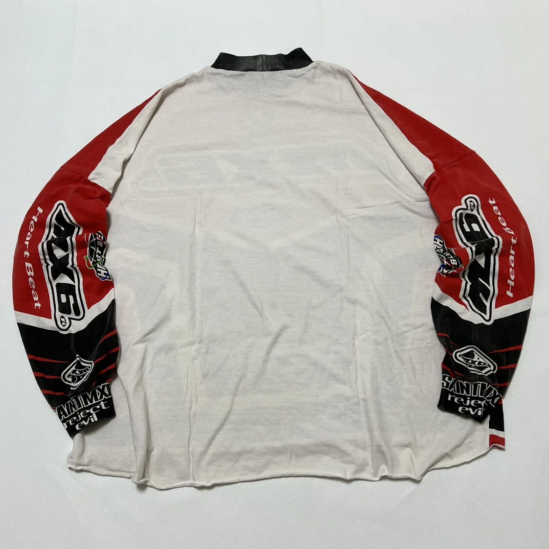 SAINT x Racing Women Men Long Sleeve T shirts Oversized Men Cotton T shirt