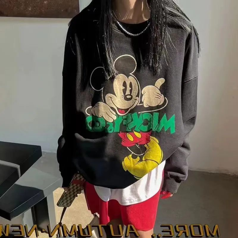 New Sweatshirt Women Harajuku Mickey Pattern Cartoon Printing Casual Loose Top Female Harajuku Hoodies Woman Large size clothing