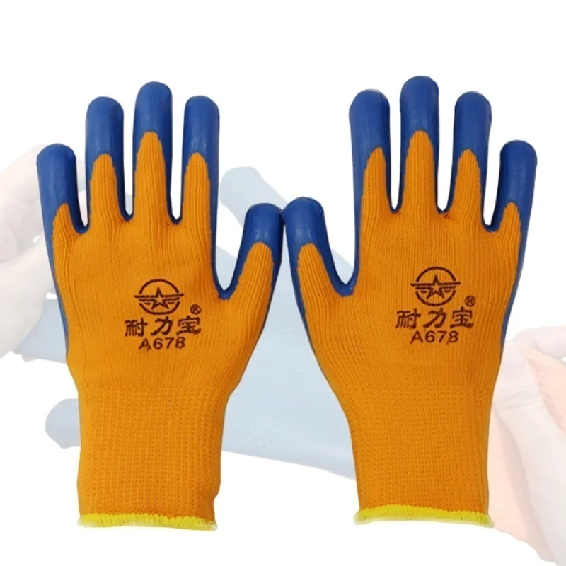 1 Pair Professional Safety Supplies Embossed Latex Working Protective Glove Men Flexible Nylon Or Polyester Safety Work Gloves