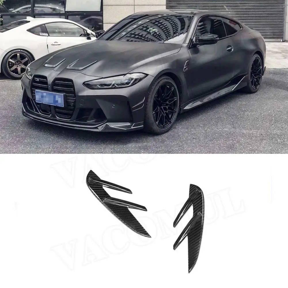 

Dry Carbon Fiber Side Fender Fin Splitters Accessorise For BMW 3 4 Series G80 M3 G82 G83 M4 2021 Up Body Kits FRP Car Decoration