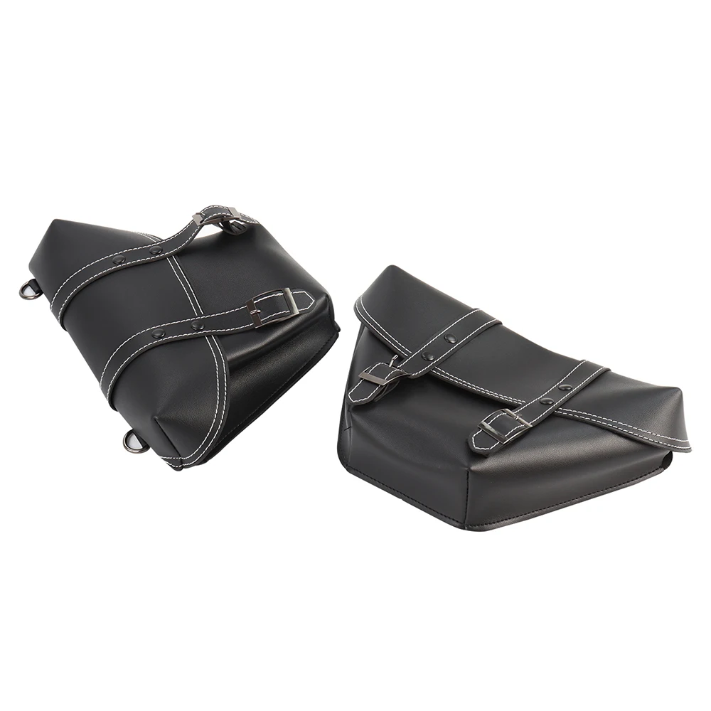 1 Pair Motorcycle Side Saddle Bag PU Leather Classic Motorbike Tool Saddlebag For Universal Cafe Racer Honda CB Custom Japstyle