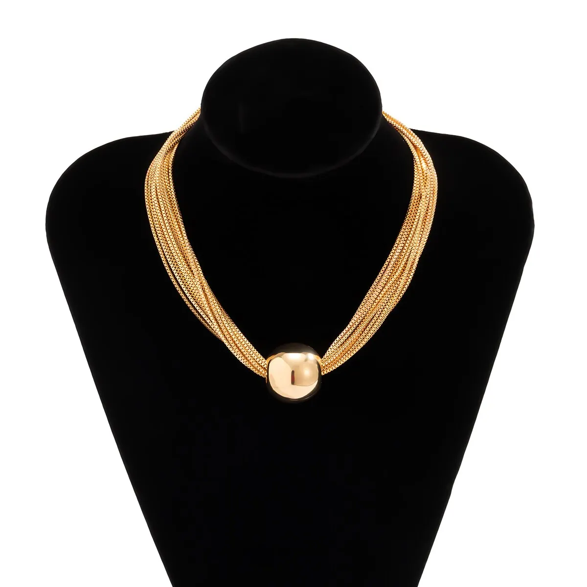 Przesadny skręcony masywny łańcuszek naszyjnik dla kobiet Punk Big Ball Pendant Choker Clavicle Link Grunge Jewelry Steampunk Men New — zdjęcie 2