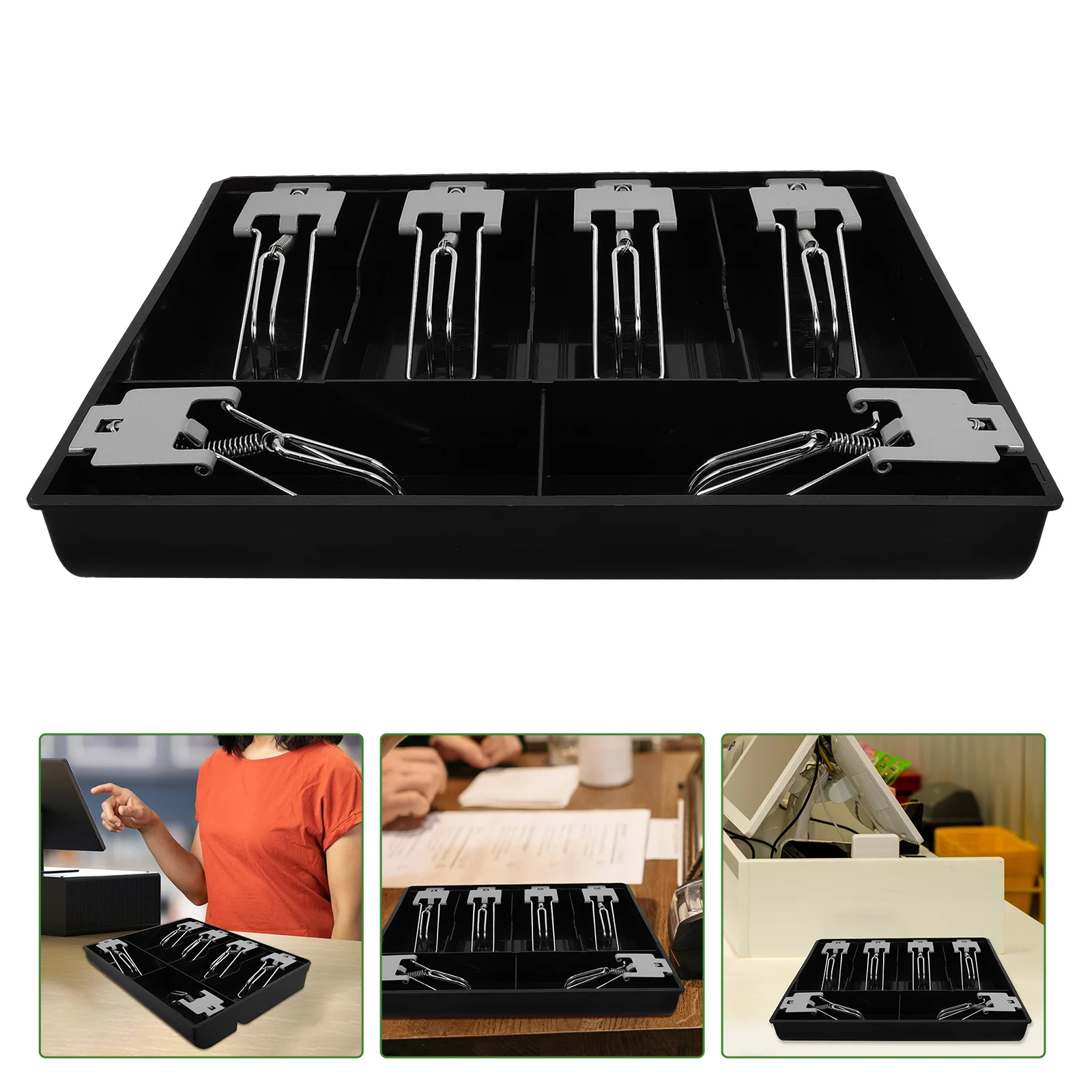 

Six-grid Cash Register Box Drawer Money Holder for Tray Replacement Plastic Compact Compartment Counter Organizer