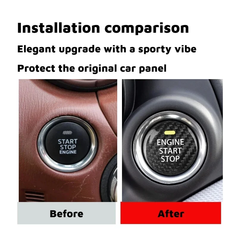 Auto Schlüsselloser Motorstart-Stopp-Knopf Dekorative Abdeckung Aufkleber für Mazda 3 6 CX-3 CX-5 CX-9 MX-5 Miata Innenraum-Zubehör – Detail 2