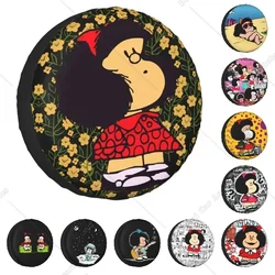 Mafalda Spare Tire Cover Cartoon Weatherproof Dust-Proof Wheel Cover Protector for Jeep Trailer SUV Truck 14 15 16 17 Inch