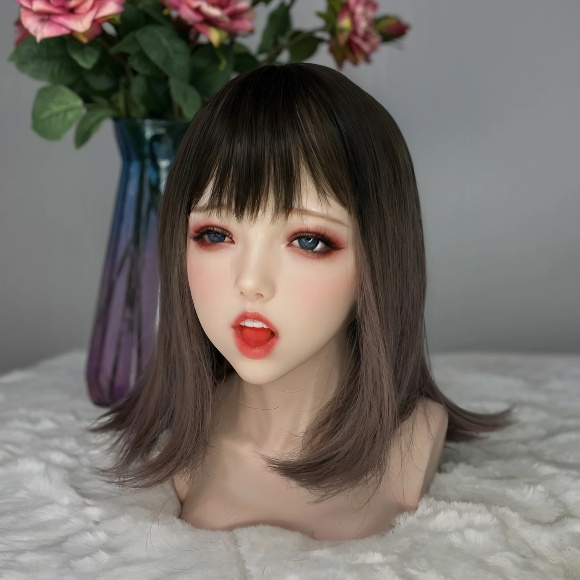 TPE doll single head,TPE material, art cosmetics, male adult toys, simulating female big head, real face, special mouth channel, image 4