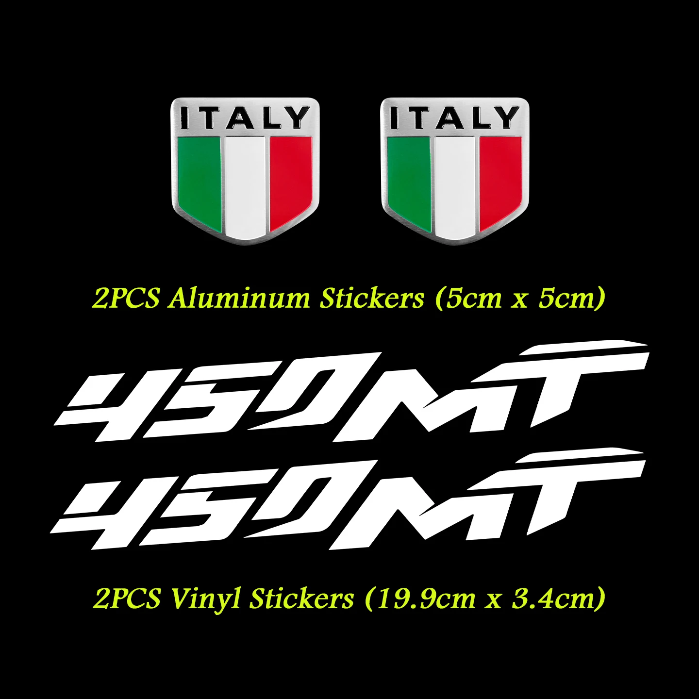 

For CFMOTO 450MT 450 MT 2PCS Adventure Motorcycle Reflective Stickers 2PCS Aluminum Italy Flag Decals ADV Moto Accessories