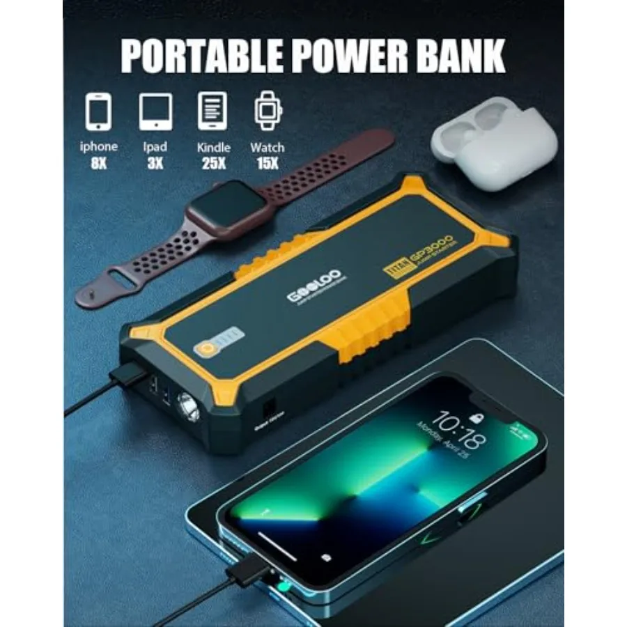 محمول GP4000 وGP3000 سيارة الانتقال كاتب لبطاريات السيارات 12 فولت المدمجة صندوق الانتقال حزمة الطاقة مع USB شحن سريع