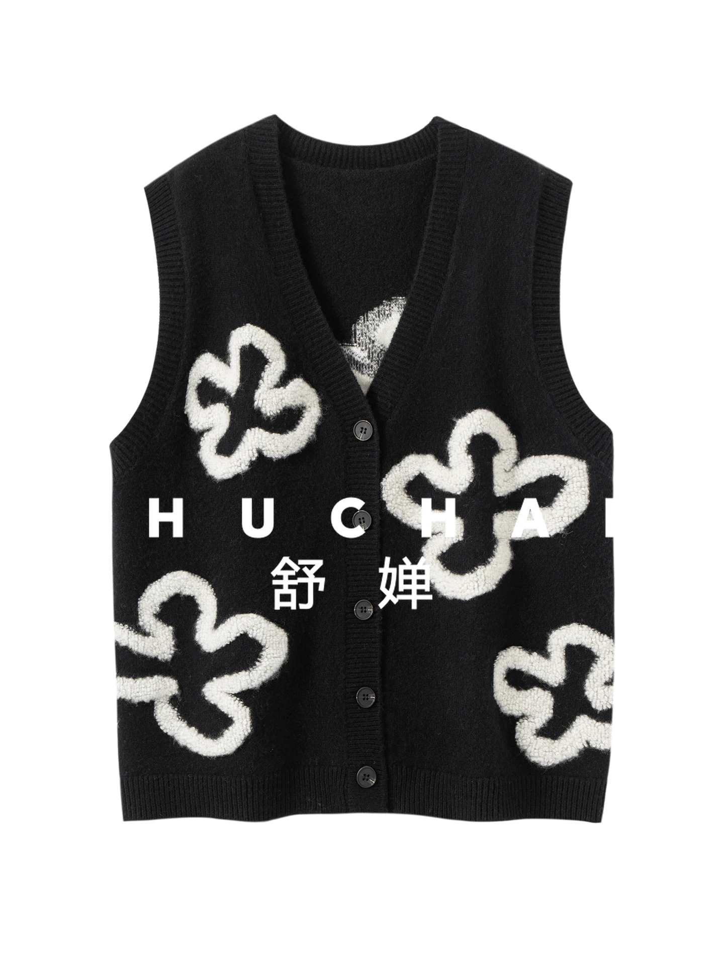 

Шерстяной кашемировый жилет с цветами, свободный утолщенный пуловер, вязаный жилет, новинка осени и зимы 202, женский жилет