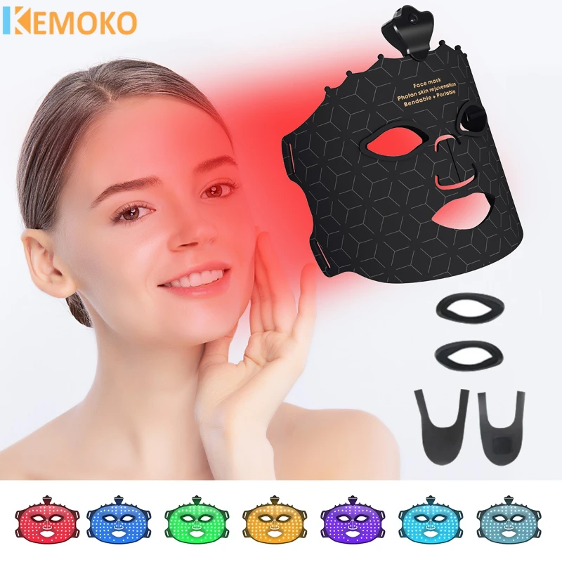7色フォトンシリコンフェイスledマスク美容マスク肌修復美白レッドライトセラピースキンケア