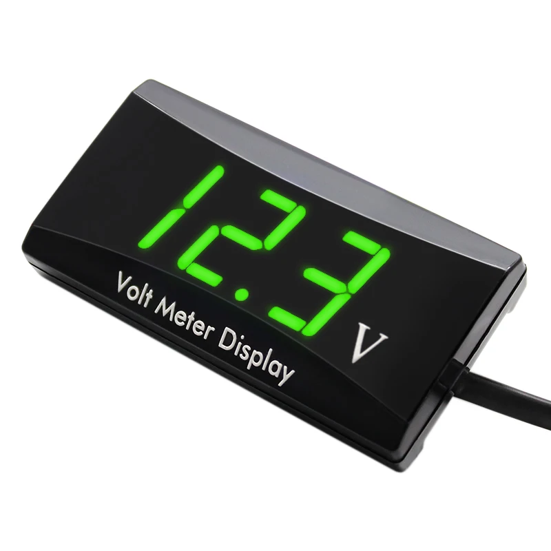 12V  Universal Car Motorcycle Voltage Voltmeter Meter Convenient Portable High Accuracy LED Digital Indicator Black