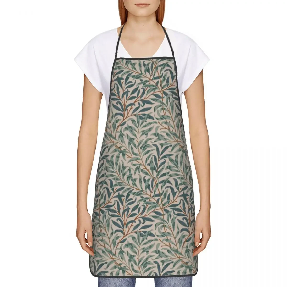 Custom Bib William Morris Vintage Willow Bough Apron Men Women Adult Chef Cooking Kitchen Floral Textile Pattern Tablier Cuisine