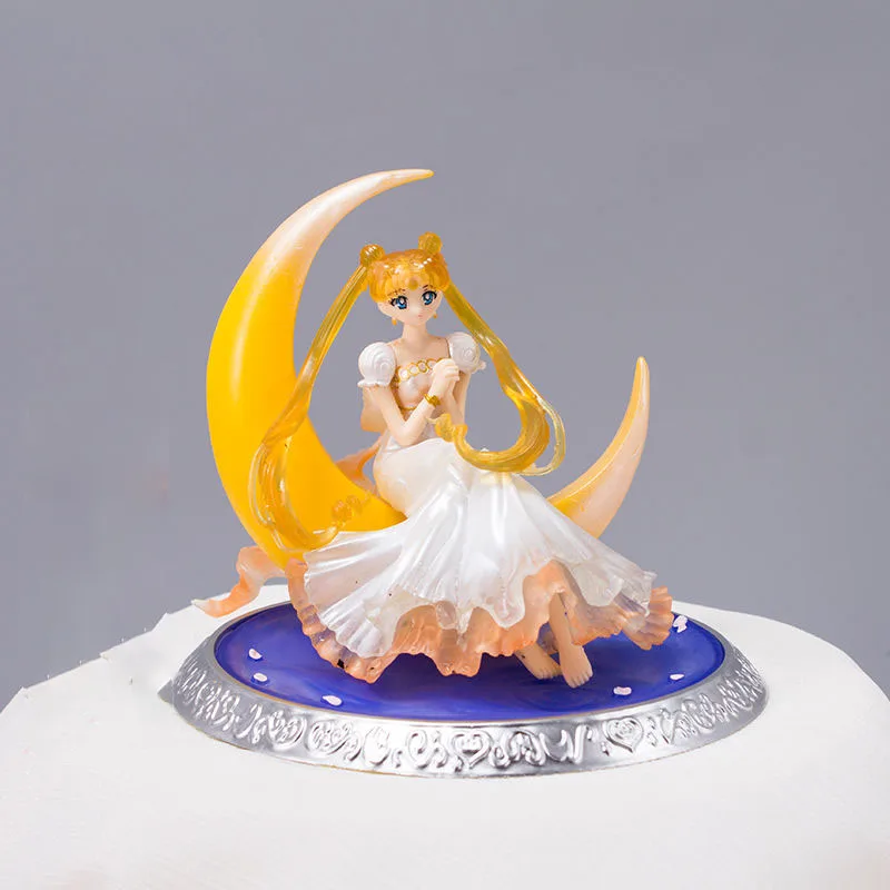 Anime Figure Sailor Moon Ornament  Aesthetic Figure Model Glowing Night Light Room Desktop Decoration Doll Toy Children Gift