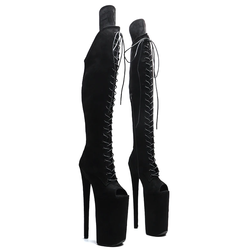 

Leecabe 26CM/10inches Suede Upper open toe sexy exotic High Heel platform party shoes stripper heel Pole Dance boot