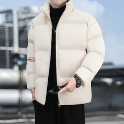 Parka espessa monocromática para homens e mulheres, gola alta, casaco casual, streetwear Harajuku, casaco quente, moda inverno, 5XL, novo