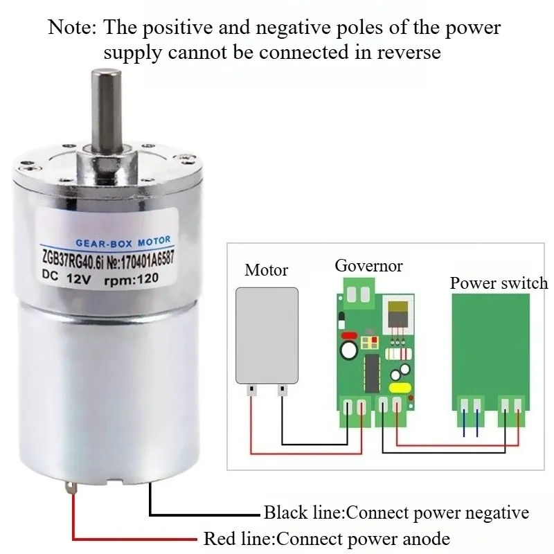 ZGB37RG micro adjustable speed DC gear motor eccentric shaft ZYTD520 motor 12V24V
