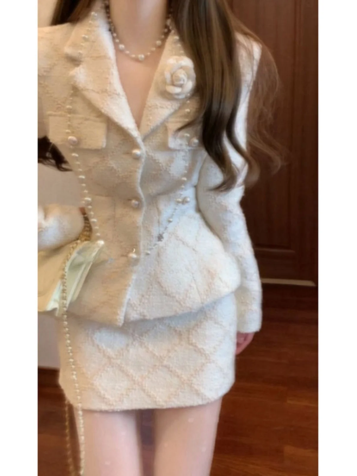 

Korean Sle Small Fraance Sle Set Two-Piece Suit Rich Girl Faionable Ele Korean Drama Inspired Outfit Cotton Blend