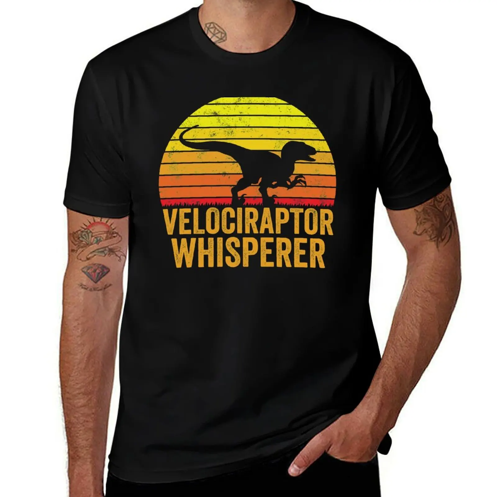 

Velociraptor Whisperer Dinosaur Vintage Retro T-Shirt t shirts with prints t shirt man designer T-Shirt
