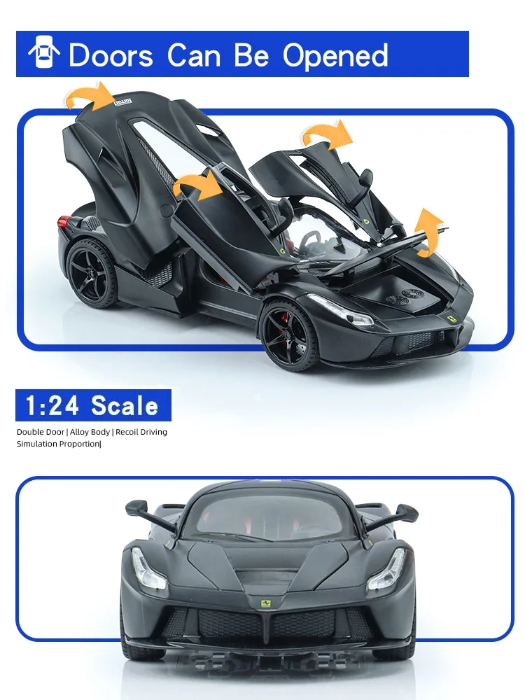 Christmas Gifts Simulation Exquisite Diecasts & Toy Vehicles LaFerrari Supercar Double Horses 1:24 Alloy Collection Model Car