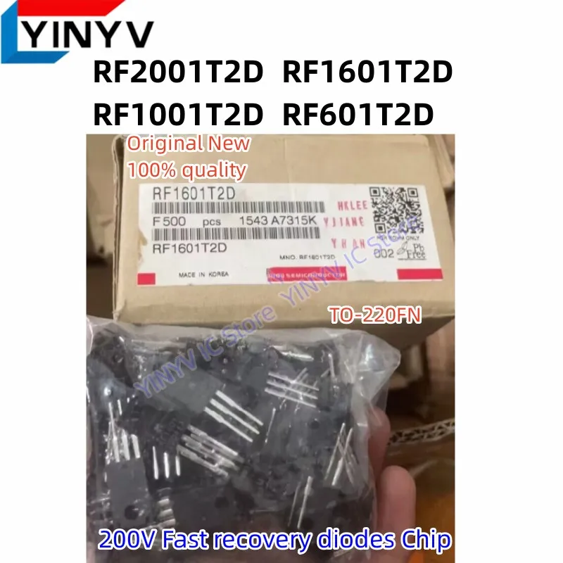 

20Pcs RF2001T2D RF2001 RF1601T2D RF1601 RF1001T2D RF1001 RF601T2D RF601T TO-220FN 200V Fast recovery diodes Chip 100% New